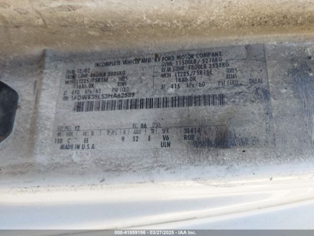 2003 FORD E-350 CUTAWAY 1FDWE35L53HA62589 Photo 8