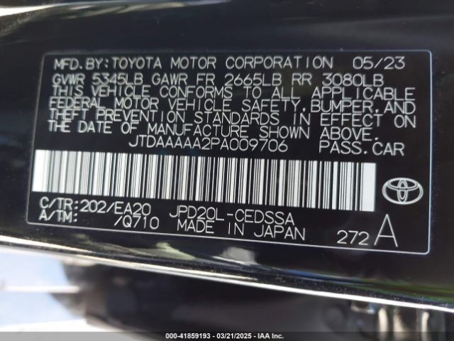 JTDAAAAA2PA009706 Toyota Mirai Xle