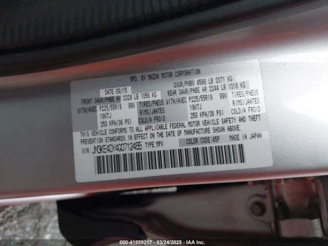 JM3KE4DY4G0712465 Mazda Cx-5 Grand Touring