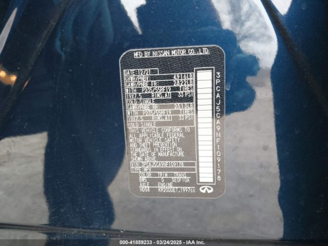 3PCAJ5CA9NF109178 Infiniti Qx50 Essential
