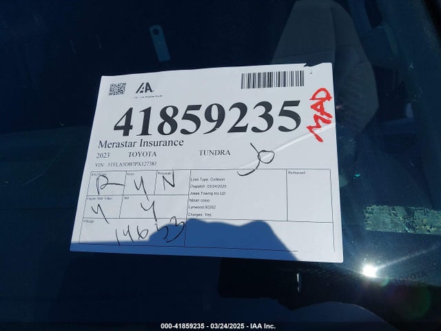 5TFLA5DB7PX127381 Toyota Tundra Sr5