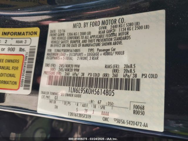 1LN6L9SK0H5614805 Lincoln Continental Select