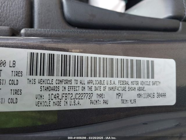 1C4RJFBT2JC227737 Jeep Grand Cherokee Sterling Edition 4x4