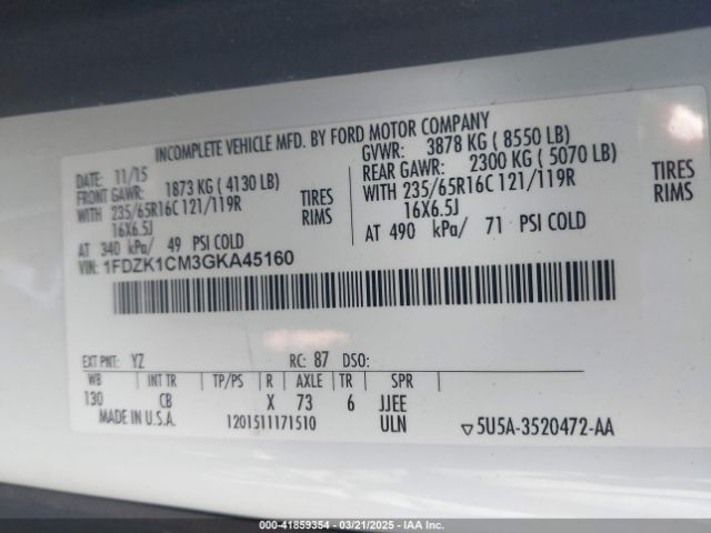 1FDZK1CM3GKA45160 Ford Transit-150 Xlt