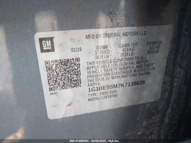 1G1BE5SM7K7138628 Chevrolet CRUZE LT