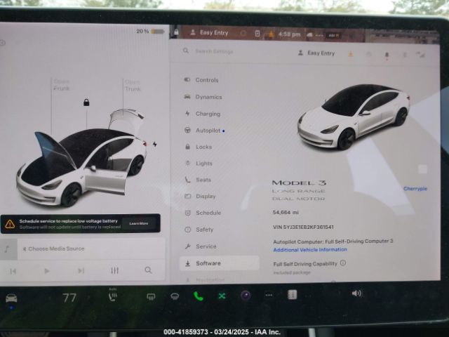 5YJ3E1EB2KF361541 Tesla Model 3 Long Range/performance