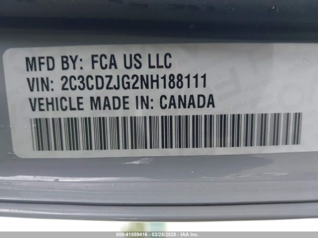 2C3CDZJG2NH188111 Dodge Challenger Gt