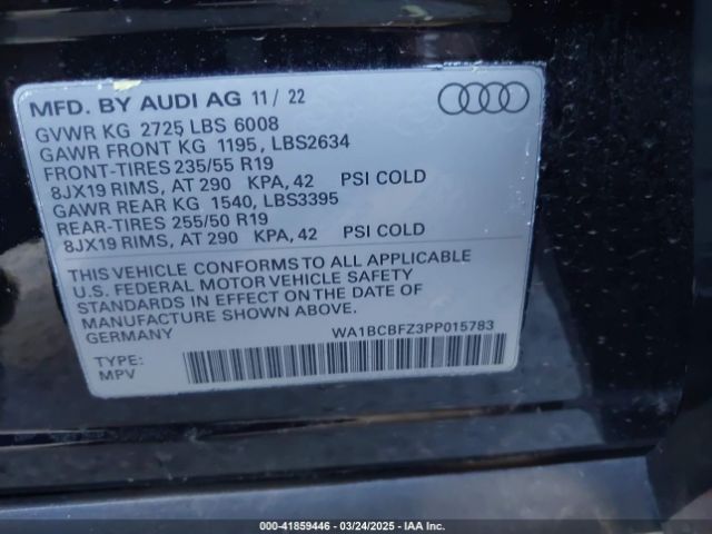 WA1BCBFZ3PP015783 Audi 2023