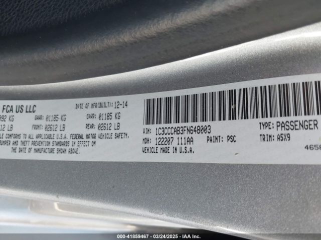1C3CCCAB3FN648003 Chrysler 200 Limited