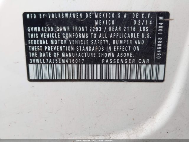3VWLL7AJ5EM416017 Volkswagen Jetta 2.0l Tdi