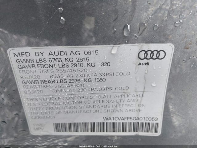 WA1CVAFP5GA010353 Audi Q5