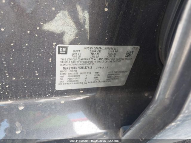1GKS1CKJ7GR337112 GMC YUKON DENALI