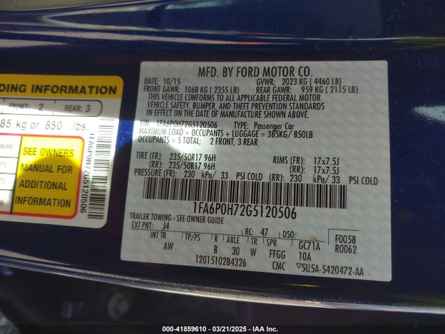 1FA6P0H72G5120506 Ford FUSION SE