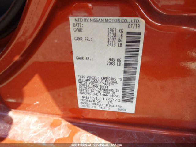 1N4BL4CV3LC124271 Nissan Altima Sr Fwd