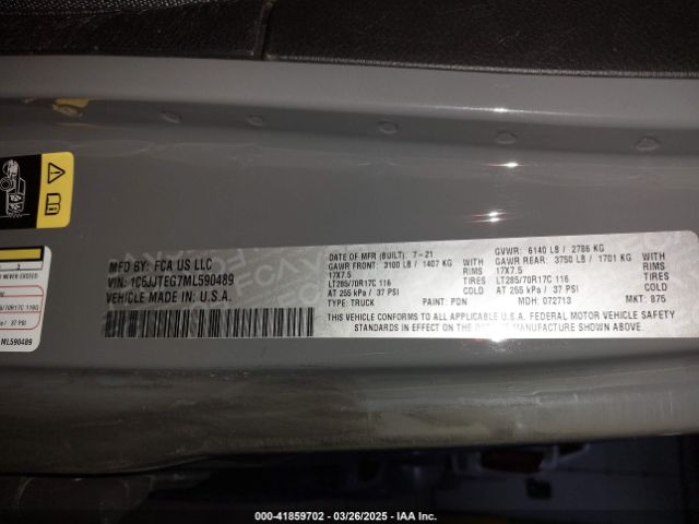 1C6JJTEG7ML590489 Jeep Gladiator Mojave 4x4