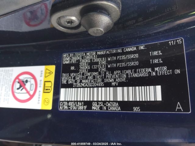 2T2BZMCA2GC004895 Lexus RX 350