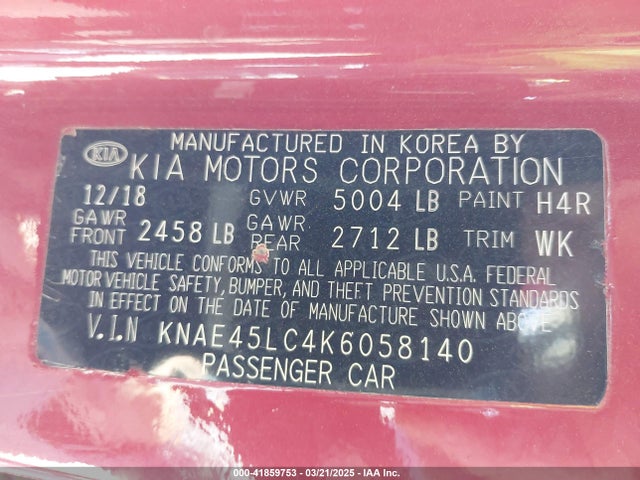 KIA Stinger Gt1 2019 KNAE45LC4K6058140 Image 9