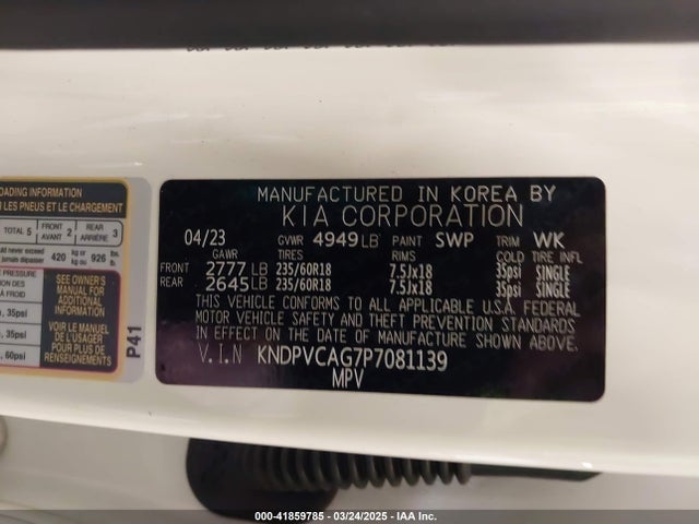 KNDPVCAG7P7081139 KIA Sportage Hybrid Ex