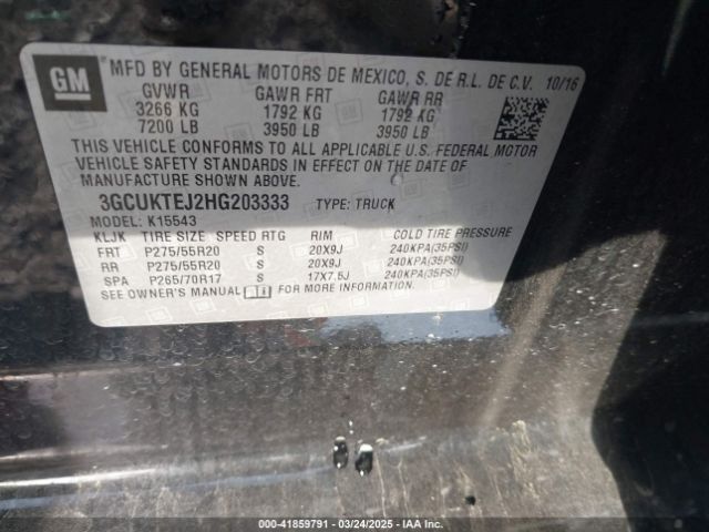 3GCUKTEJ2HG203333 Chevrolet Silverado 1500 High Country