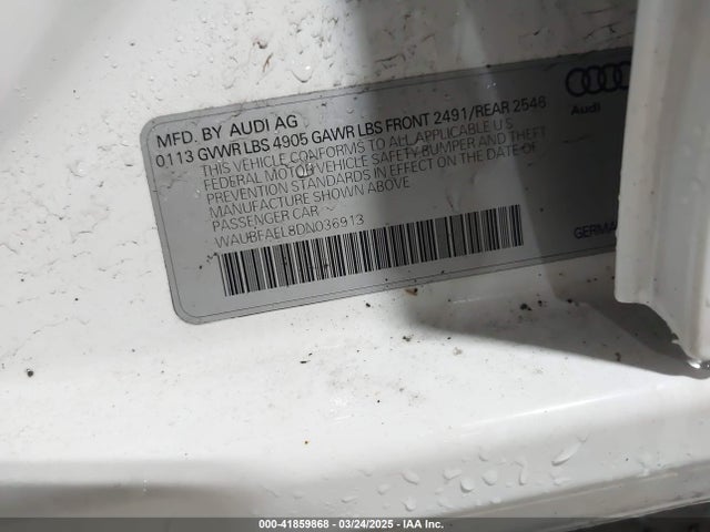 2013 AUDI A4 WAUBFAFL8DN036913 Photo 8