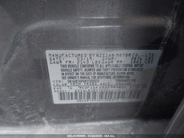 3N1AB7AP4KY328374 Nissan SENTRA SR