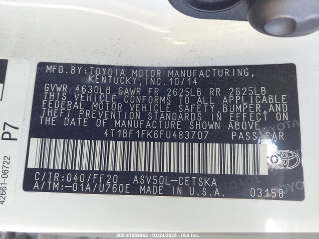 Toyota 2ar-fe 2015 4T1BF1FK6FU483707 Image 22