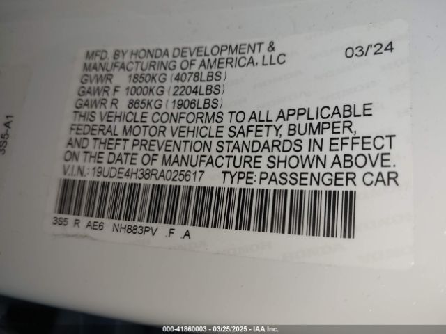 19UDE4H38RA025617 Acura Integra A-spec