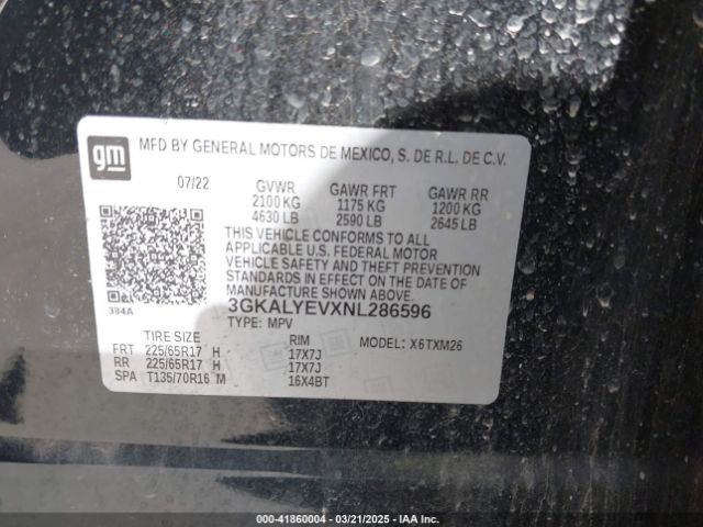 3GKALYEVXNL286596 GMC Terrain Awd At4