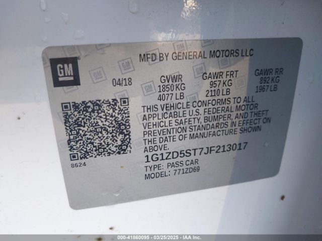 1G1ZD5ST7JF213017 Chevrolet MALIBU LT