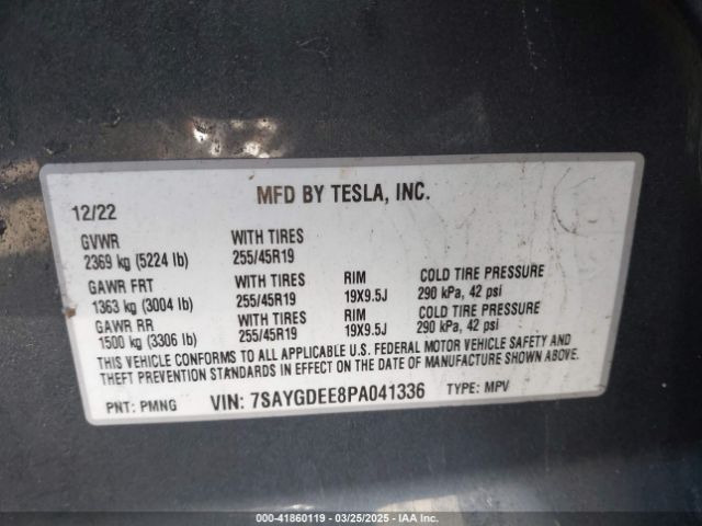 2023 TESLA MODEL Y 7SAYGDEE8PA041336 Photo 8