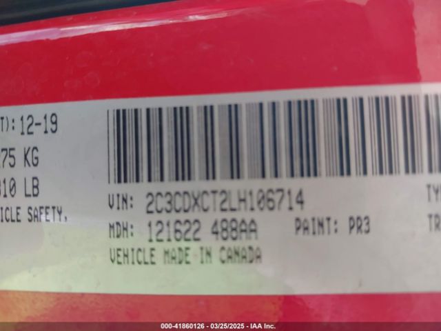 2C3CDXCT2LH106714 Dodge Charger R/t Rwd
