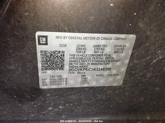 Chevrolet Silverado 1500 Ld Lt 2019 2GCVKPEC1K1149309 Image 9