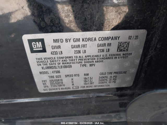 Buick l3t - sidi, vvt, alum 2020 KL4MMDSL7LB108459 Image 9