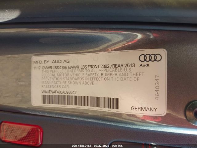 WAUENAF48JA096542 Audi A4 2.0t Premium/2.0t Tech Premium