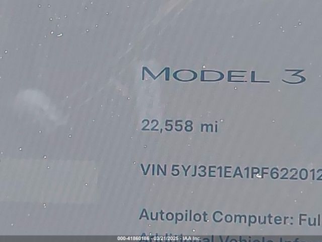 5YJ3E1EA1PF622012 Tesla Model 3 Rear-wheel Drive