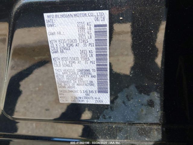 5N1DL0MM2KC516363 Infiniti QX60 LUXE