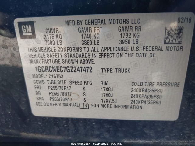 1GCRCNEC7GZ247472 Chevrolet Silverado 1500 Ls