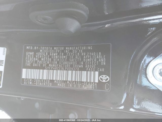 5YFP4RCE9LP009370 Toyota COROLLA SE