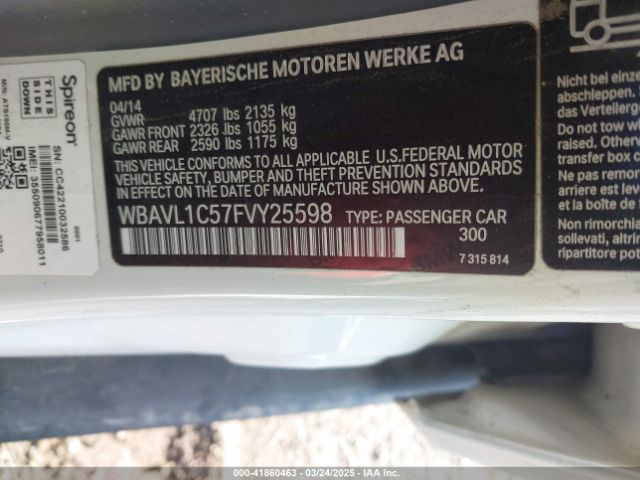 WBAVL1C57FVY25598 BMW X1 Xdrive28i