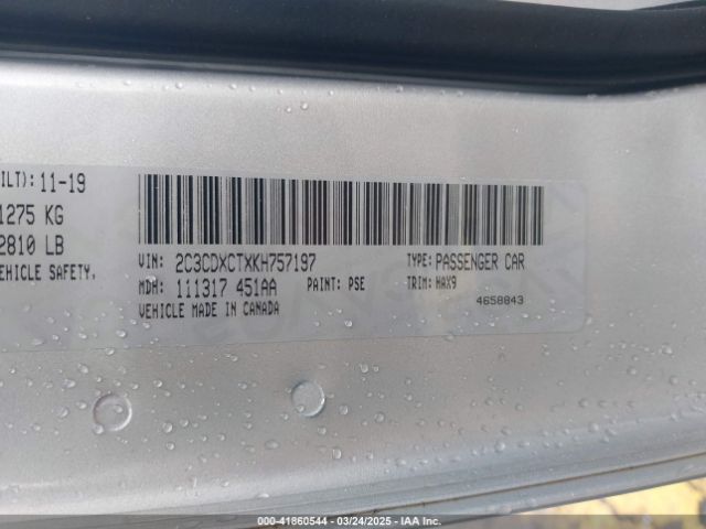 2C3CDXCTXKH757197 Dodge Charger R/t Rwd