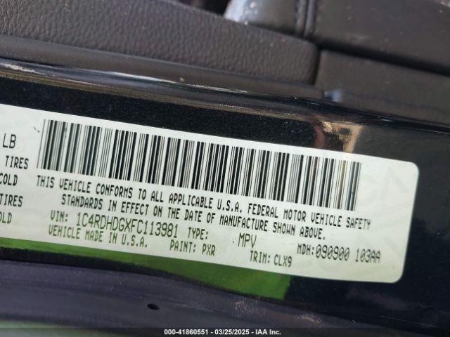 1C4RDHDGXFC113981 Dodge DURANGO LIMITED