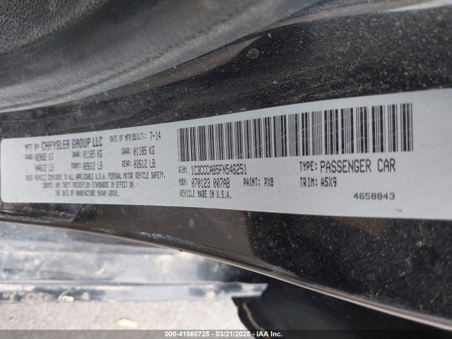 Chrysler 200 Limited 2015 1C3CCCAB5FN546251 Image 9