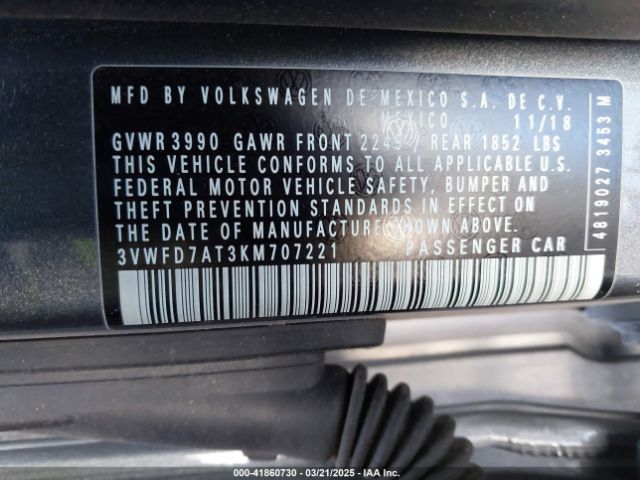 3VWFD7AT3KM707221 Volkswagen Beetle 2.0t Final Edition Se/2.0t Final Edition Sel/2.0t S