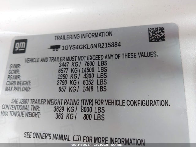2022 CADILLAC ESCALADE 1GYS4GKL5NR215884 Photo 8