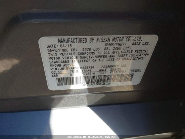 JN1BV7AP0FM345726 Infiniti Q50 SPORT