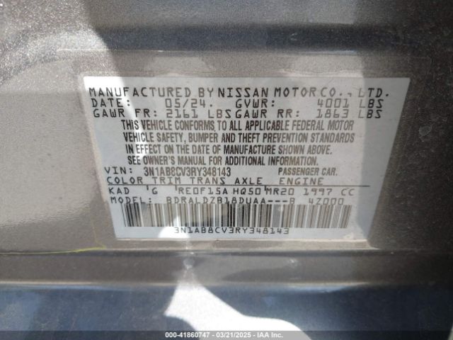 3N1AB8CV3RY348143 Nissan Sentra Sv Xtronic Cvt