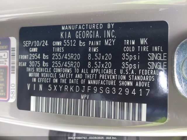 2025 KIA SORENTO 5XYRKDJF9SG329417 Photo 8