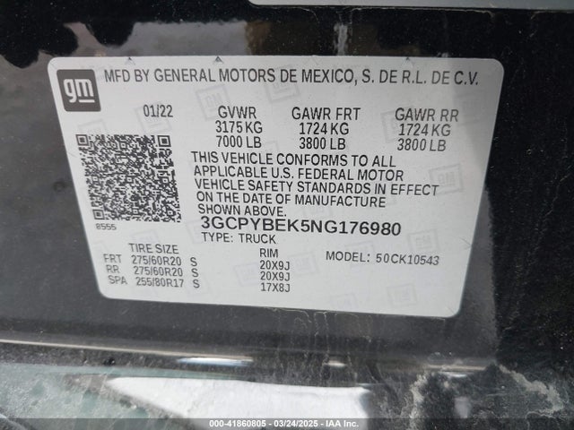 Chevrolet SILVERADO 1500 LTD 2022 3GCPYBEK5NG176980 Image 9