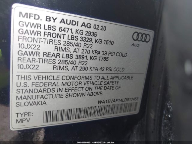 2020 AUDI Q8 WA1EVAF14LD017453 Photo 8