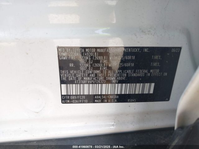 4T3T6RFV4PU126323 Toyota Rav4 Hybrid Se